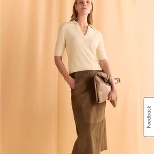 Bryn Connelly Suede Pencil Skirt Vintage 70s Retro Chic Designer Sz 8